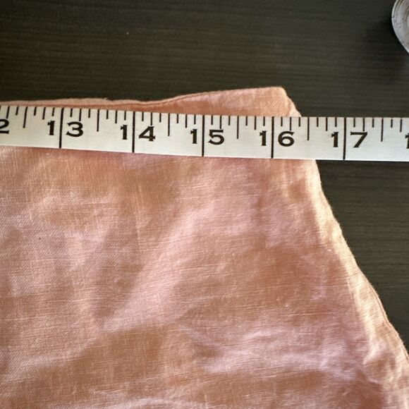 Parke Shorts Womens Large Peach 100% Linen Lightweight Summer Casual Zip - Picture 4 of 6